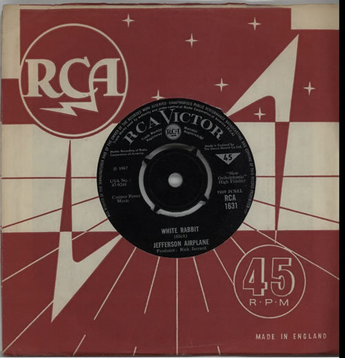 Jefferson Airplane White Rabbit 7" vinyl single (7 inch record / 45) UK JEF07WH212487