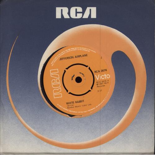 Jefferson Airplane White Rabbit 7" vinyl single (7 inch record / 45) UK JEF07WH768812
