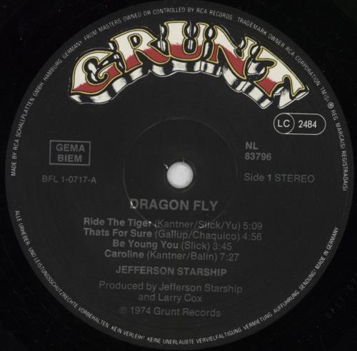 Jefferson Starship Dragon Fly vinyl LP album (LP record) German JFSLPDR818916