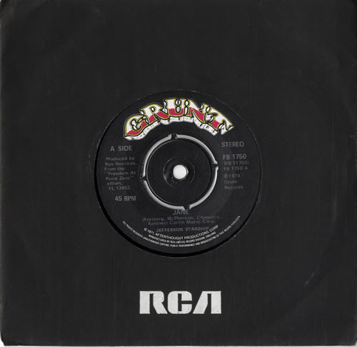 Jefferson Starship Jane 7" vinyl single (7 inch record / 45) UK JFS07JA550300