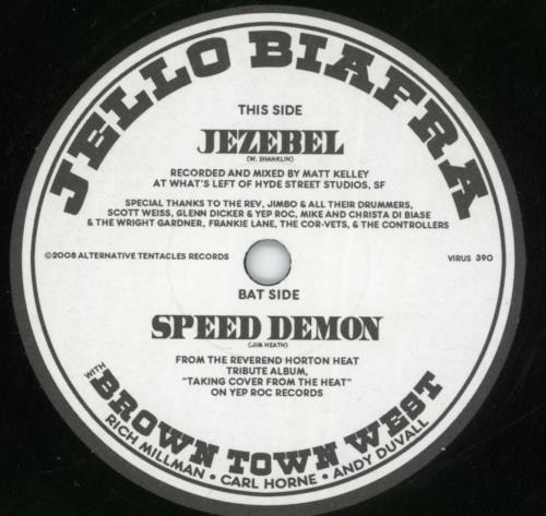Jello Biafra Jezebel 7" vinyl single (7 inch record / 45) US JB807JE870568