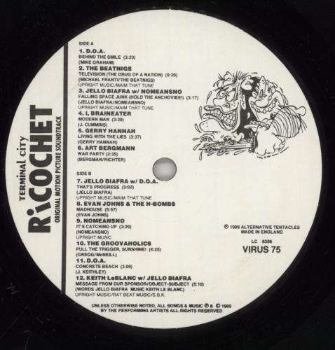 Jello Biafra Terminal City Richochet - VG vinyl LP album (LP record) UK JB8LPTE863032