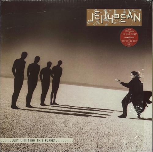 Jellybean Just Visiting This Planet - Hype-stickered shrink vinyl LP album (LP record) UK JBELPJU769971