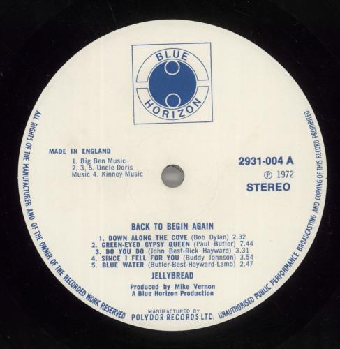 Jellybread Back To Begin Again vinyl LP album (LP record) UK JEDLPBA887930