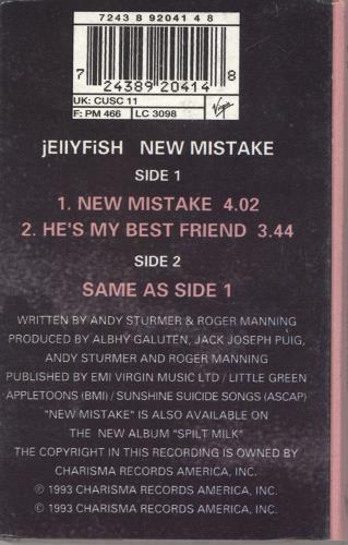 Jellyfish New Mistake cassette single UK JELCSNE74460