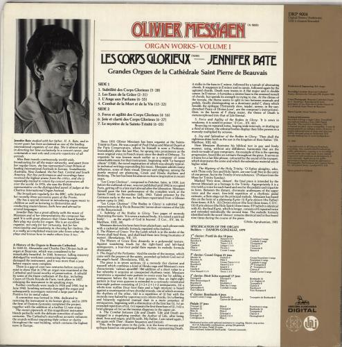 Jennifer Bate Messiaen: Organ Works - Volume I: Les Corps Glorieux vinyl LP album (LP record) Dutch OZ9LPME735957