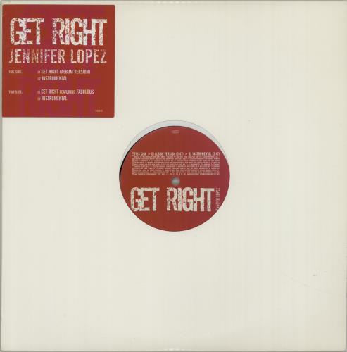 Jennifer Lopez Get Right 12" vinyl single (12 inch record / Maxi-single) UK LPZ12GE317486