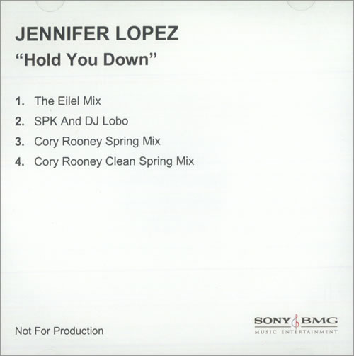 Jennifer Lopez Hold You Down CD-R acetate UK LPZCRHO510118