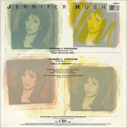 Jennifer Rush Flames Of Passion 12" vinyl single (12 inch record / Maxi-single) UK JRU12FL91929