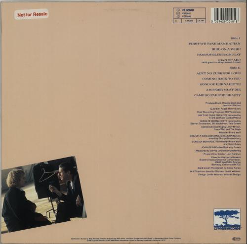 Jennifer Warnes Famous Blue Raincoat - Sample Sticker vinyl LP album (LP record) German JENLPFA649910