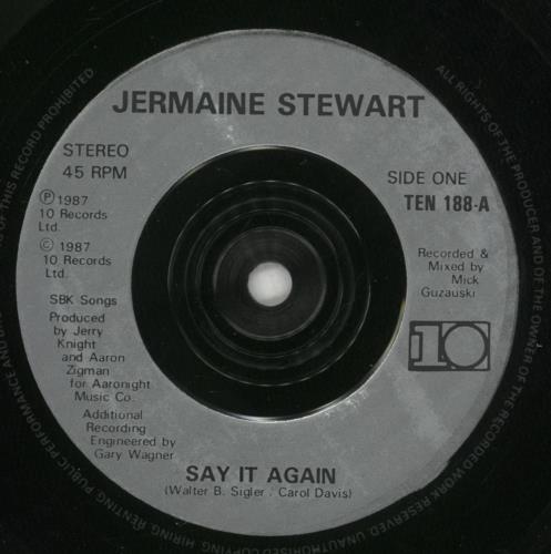 Jermaine Stewart Say It Again 7" vinyl single (7 inch record / 45) UK JMA07SA866525