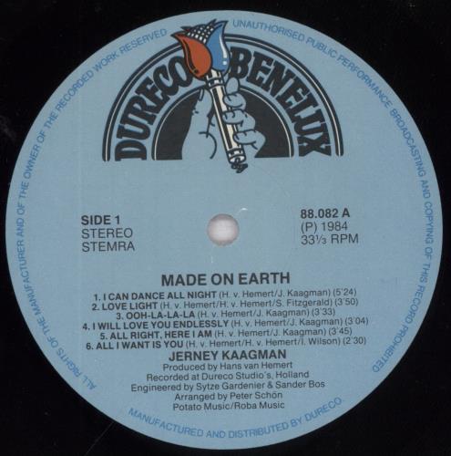 Jerney Kaagman Made On Earth vinyl LP album (LP record) Dutch J6TLPMA833193