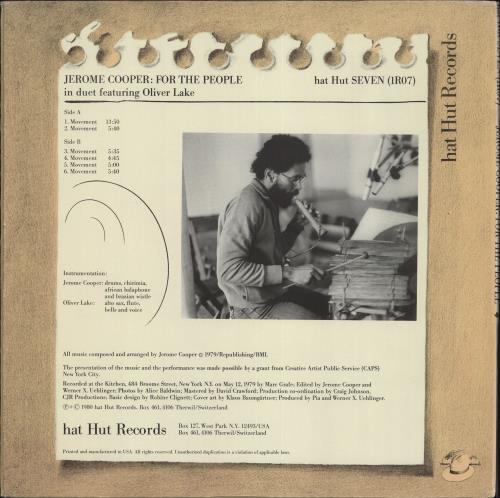 Jerome Cooper For The People vinyl LP album (LP record) US Q4RLPFO707201