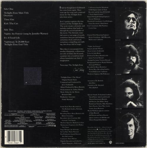 Jerry Goldsmith Twilight Zone vinyl LP album (LP record) US J-0LPTW693566