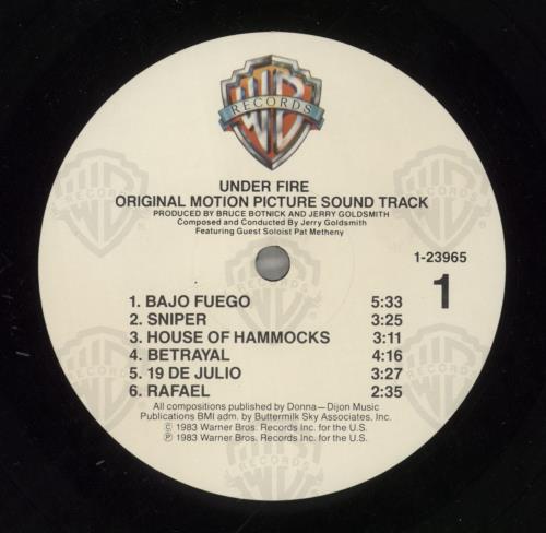 Jerry Goldsmith Under Fire vinyl LP album (LP record) German J-0LPUN693120