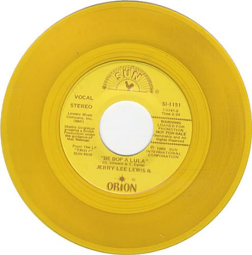 Jerry Lee Lewis Be Bop A Lula 7" vinyl single (7 inch record / 45) US JLL07BE335439