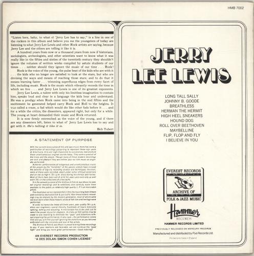 Jerry Lee Lewis Jerry Lee Lewis vinyl LP album (LP record) UK JLLLPJE698757