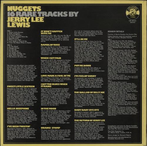 Jerry Lee Lewis Nuggets: 16 Rare Tracks vinyl LP album (LP record) UK JLLLPNU488094