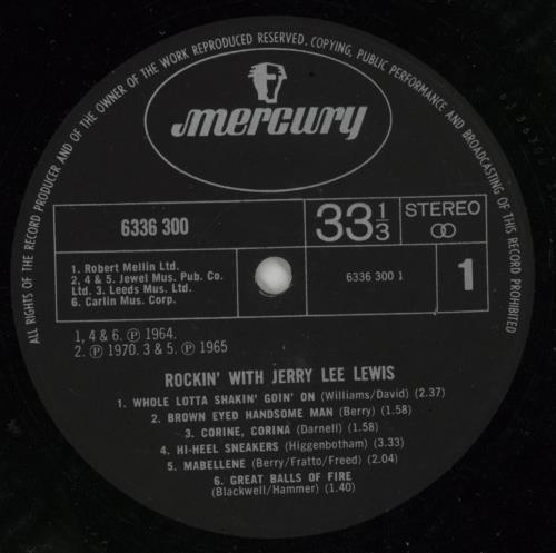 Jerry Lee Lewis Rockin' With Jerry Lee Lewis vinyl LP album (LP record) UK JLLLPRO632551