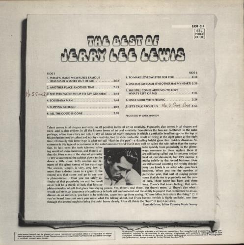Jerry Lee Lewis The Best Of vinyl LP album (LP record) UK JLLLPTH488085