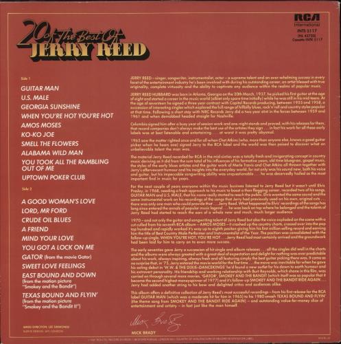 Jerry Reed 20 Of The Best Of Jerry Reed vinyl LP album (LP record) UK JPVLPOF499397