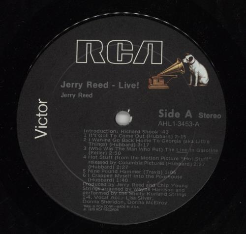 Jerry Reed Live! Featuring Hot Stuff vinyl LP album (LP record) US JPVLPLI869736