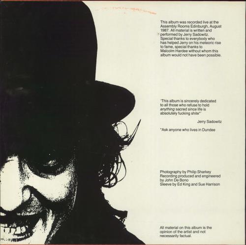 Jerry Sadowitz Gobshite vinyl LP album (LP record) UK 473LPGO793741