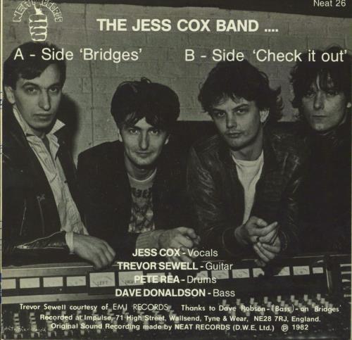 Jess Cox Bridges - Silver Neat Label + Sleeve 7" vinyl single (7 inch record / 45) UK 5HY07BR798918