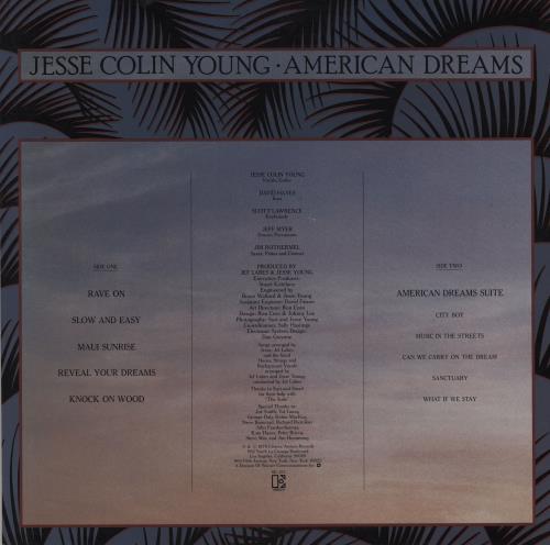 Jesse Colin Young American Dreams vinyl LP album (LP record) US JCYLPAM751264
