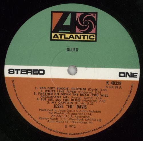 Jesse 'Ed' Davis Ululu - EX vinyl LP album (LP record) UK JDVLPUL712824