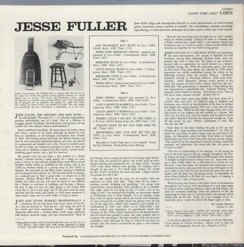 Jesse Fuller San Francisco Bay Blues vinyl LP album (LP record) US JLRLPSA271829