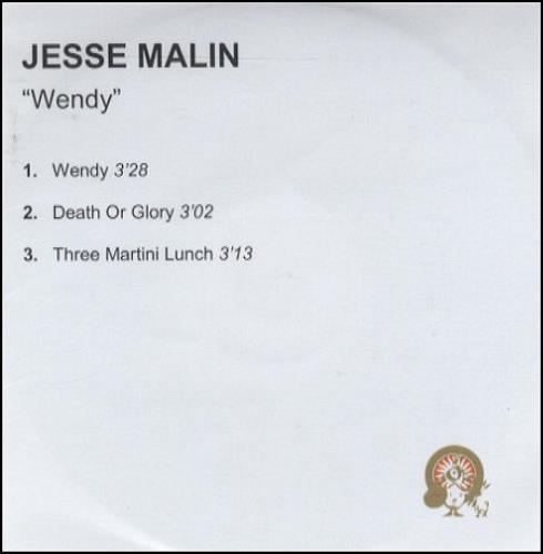 Jesse Malin Wendy CD-R acetate UK ESMCRWE250429
