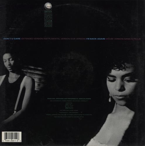 Jesse's Gang Don't U Care / I'm Back Again 12" vinyl single (12 inch record / Maxi-single) US 2E912DO754351