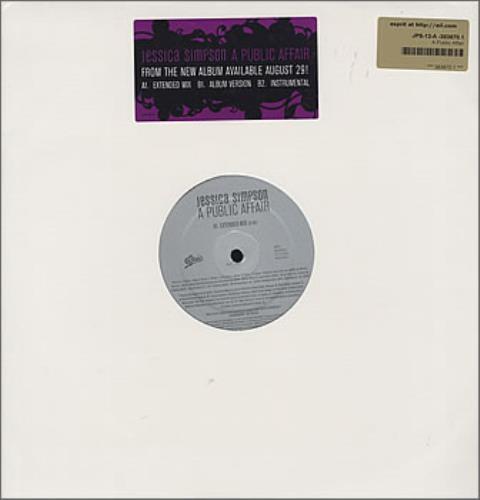 Jessica Simpson A Public Affair 12" vinyl single (12 inch record / Maxi-single) US JPS12AP383670