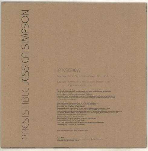 Jessica Simpson Irresistible 12" vinyl single (12 inch record / Maxi-single) UK JPS12IR189467
