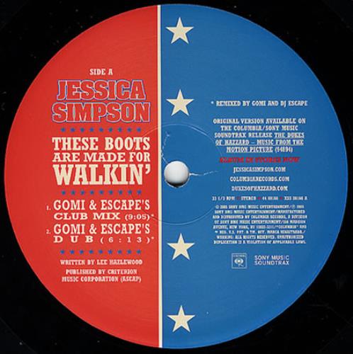 Jessica Simpson These Boots Are Made For Walkin' 12" vinyl single (12 inch record / Maxi-single) US JPS12TH362363