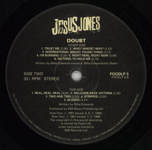 Jesus Jones Doubt - EX vinyl LP album (LP record) UK JEJLPDO687674