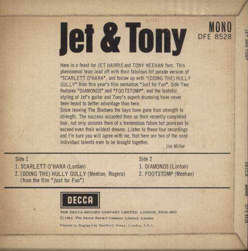 Jet Harris & Tony Meehan Jet & Tony EP 7" vinyl single (7 inch record / 45) UK JA407JE562901