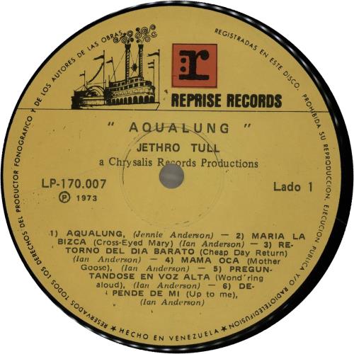 Jethro Tull Aqualung vinyl LP album (LP record) Venezuelan TULLPAQ653044