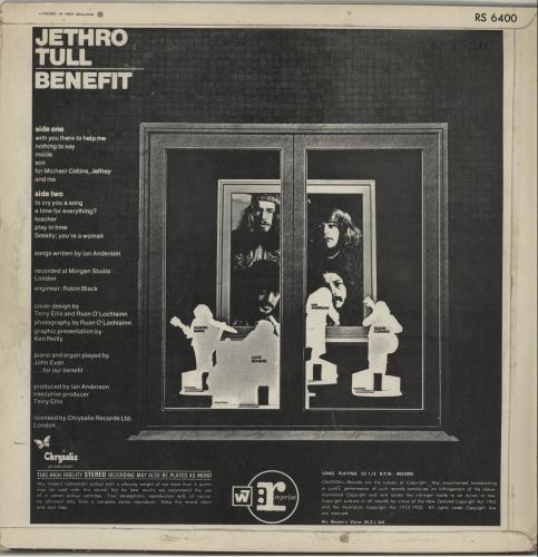 Jethro Tull Benefit vinyl LP album (LP record) New Zealand TULLPBE612107
