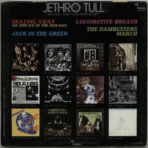 Jethro Tull Excerpts From Live-Burstin' Out 12" vinyl single (12 inch record / Maxi-single) Italian TUL12EX651602
