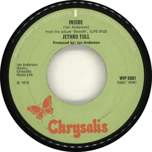 Jethro Tull Inside 7" vinyl single (7 inch record / 45) UK TUL07IN116033