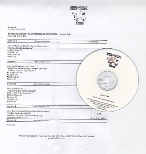 Jethro Tull King Biscuit Flower Hour CD album (CDLP) US TULCDKI319634