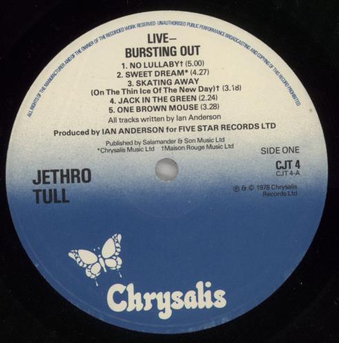 Jethro Tull Live - Bursting Out 2-LP vinyl record set (Double LP Album) UK TUL2LLI63817