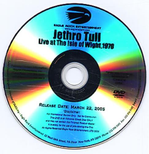 Jethro Tull Live At The Isle Of Wight promo DVD-R US TULDRLI332786
