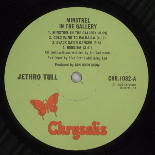 Jethro Tull Minstrel In The Gallery - 1st - Misprint - EX vinyl LP album (LP record) UK TULLPMI788732