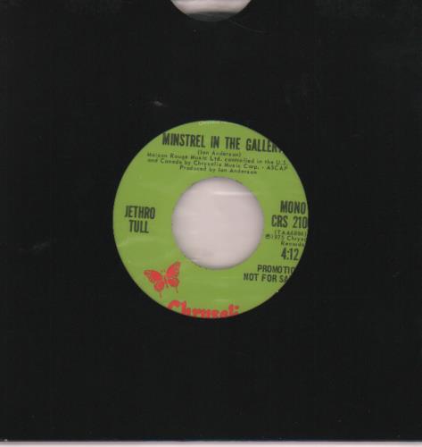 Jethro Tull Minstrel In The Gallery 7" vinyl single (7 inch record / 45) US TUL07MI651430