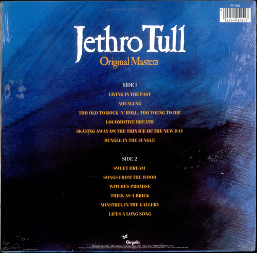 Jethro Tull Original Masters - Sealed vinyl LP album (LP record) US TULLPOR519500