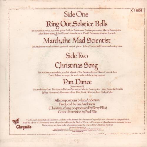 Jethro Tull Ring Out Solstice Bells EP - P/S 7" vinyl single (7 inch record / 45) Australian TUL07RI651417