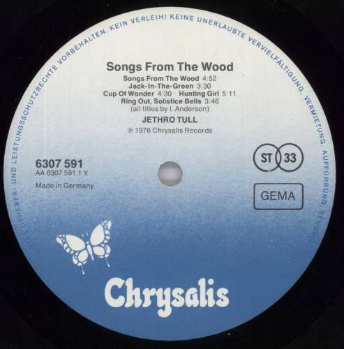 Jethro Tull Songs From The Wood vinyl LP album (LP record) German TULLPSO822513